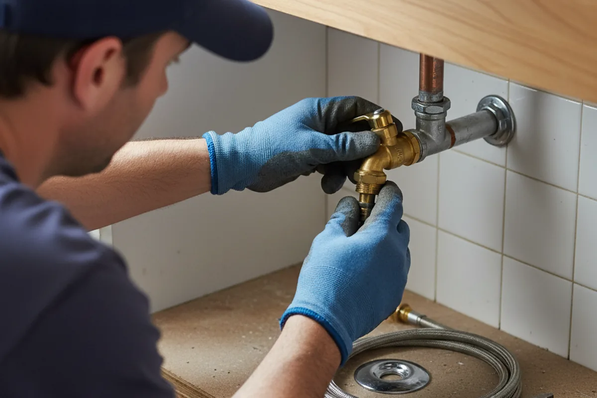 Shutoff valve and fitting work during Faucet and Fixture Repair in Hookerton
